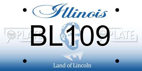 BL109 Illinois License Plate
