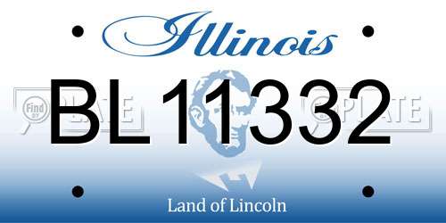 BL11332 Illinois License Plate