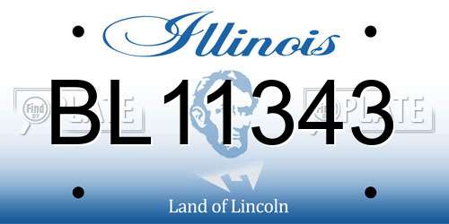 BL11343 Illinois License Plate