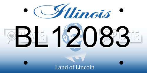 BL12083 Illinois License Plate