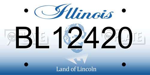 BL12420 Illinois License Plate
