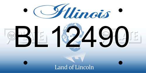 BL12490 Illinois License Plate