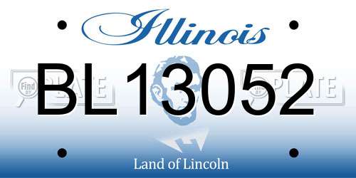 BL13052 Illinois License Plate