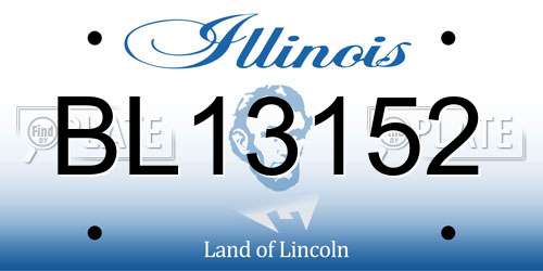 BL13152 Illinois License Plate