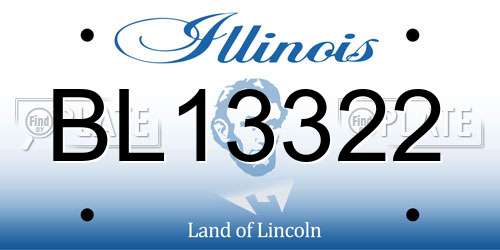 BL13322 Illinois License Plate