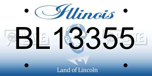 BL13355 Illinois License Plate
