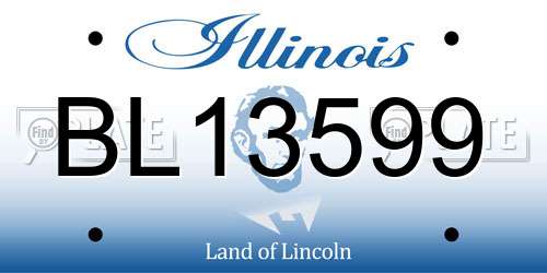 BL13599 Illinois License Plate