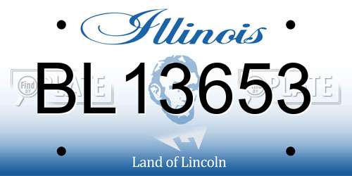 BL13653 Illinois License Plate