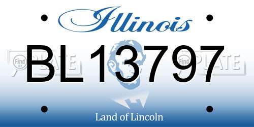 BL13797 Illinois License Plate
