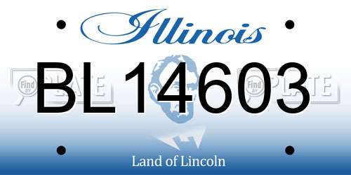 BL14603 Illinois License Plate