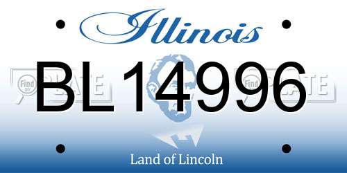 BL14996 Illinois License Plate
