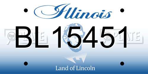 BL15451 Illinois License Plate