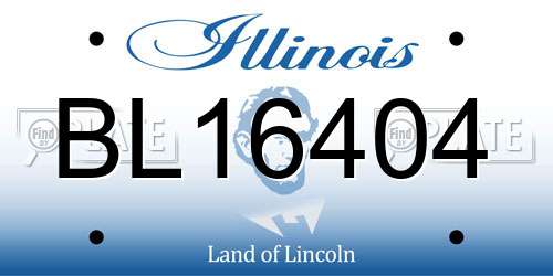 BL16404 Illinois License Plate