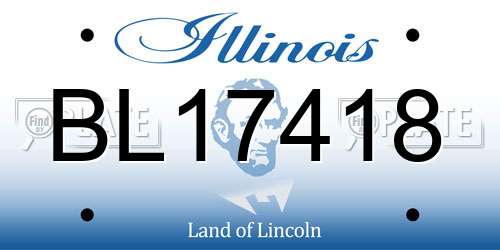 BL17418 Illinois License Plate
