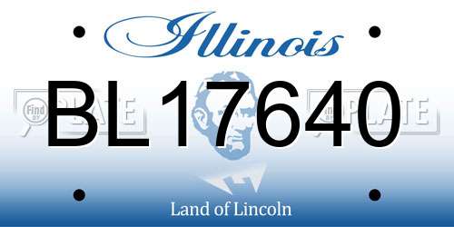 BL17640 Illinois License Plate