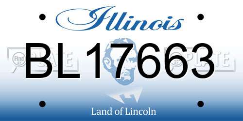 BL17663 Illinois License Plate