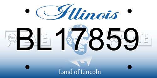 BL17859 Illinois License Plate
