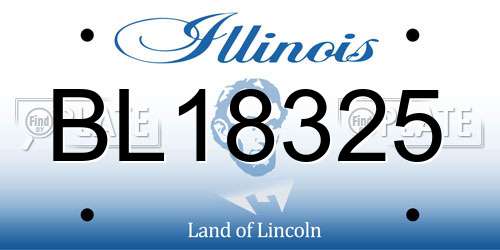 BL18325 Illinois License Plate