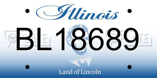 BL18689 Illinois License Plate