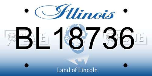 BL18736 Illinois License Plate