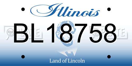 BL18758 Illinois License Plate