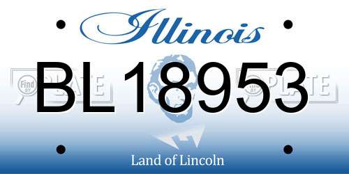BL18953 Illinois License Plate