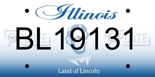 BL19131 Illinois License Plate