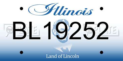 BL19252 Illinois License Plate