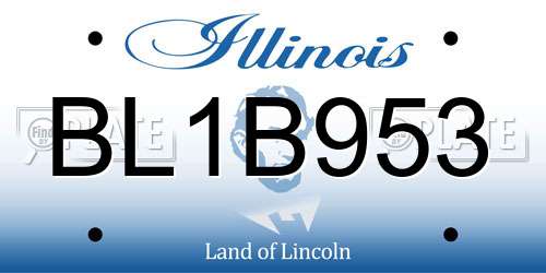 BL1B953 Illinois License Plate