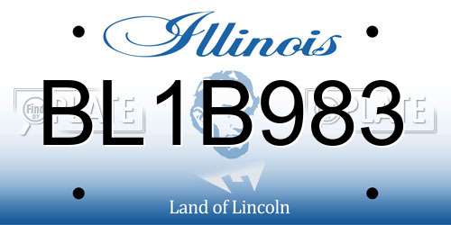 BL1B983 Illinois License Plate