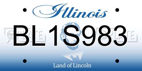 BL1S983 Illinois License Plate