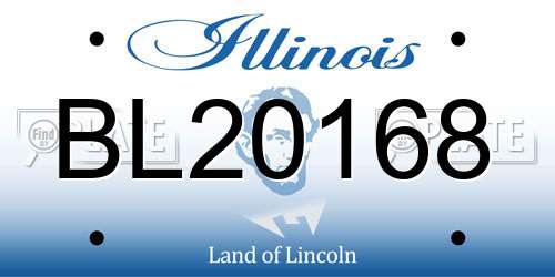 BL20168 Illinois License Plate