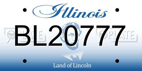 BL20777 Illinois License Plate