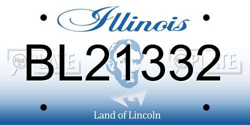 BL21332 Illinois License Plate