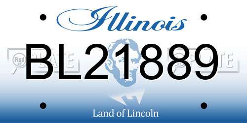 BL21889 Illinois License Plate