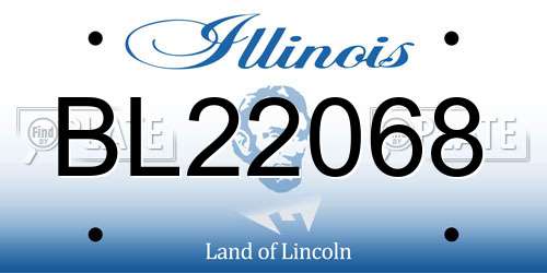 BL22068 Illinois License Plate