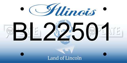 BL22501 Illinois License Plate