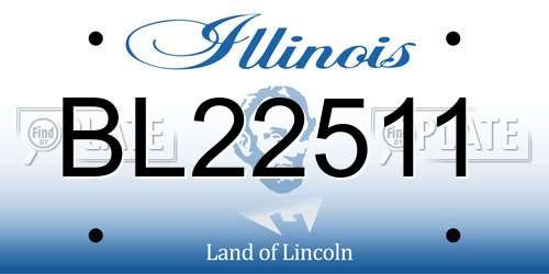 BL22511 Illinois License Plate
