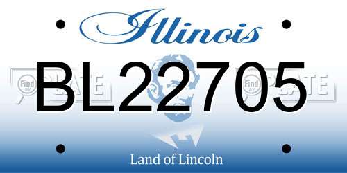 BL22705 Illinois License Plate