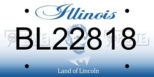 BL22818 Illinois License Plate