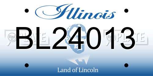 BL24013 Illinois License Plate
