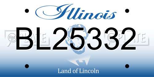 BL25332 Illinois License Plate