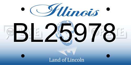 BL25978 Illinois License Plate