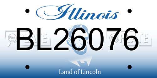 BL26076 Illinois License Plate