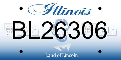 BL26306 Illinois License Plate
