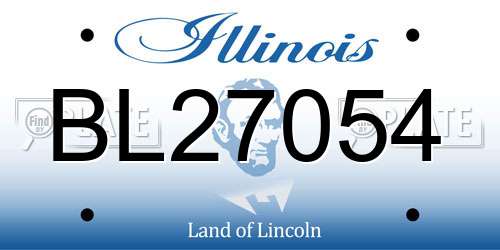 BL27054 Illinois License Plate