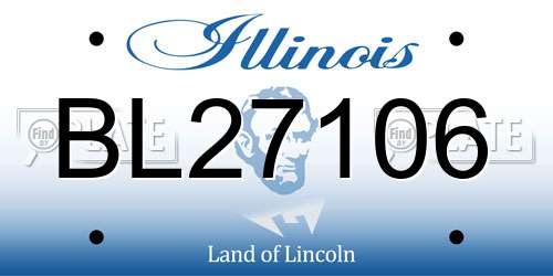 BL27106 Illinois License Plate