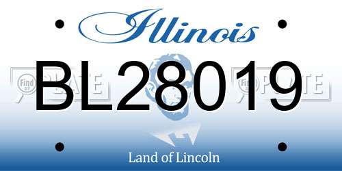 BL28019 Illinois License Plate