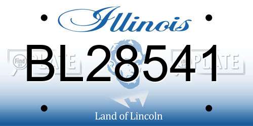 BL28541 Illinois License Plate