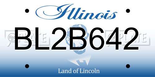 BL2B642 Illinois License Plate